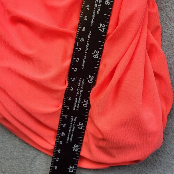 Vtg 90s Y2K Deb Dress Medium Neon Ruched One Shoulder Mini Sequin Bodycon New - Picture 7 of 11